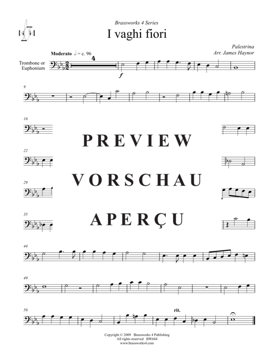 Produktgalerie: Seite 9 von 11 I vaghi fiori, , (2xTrompete in B/C, Horn in F, Posaune)