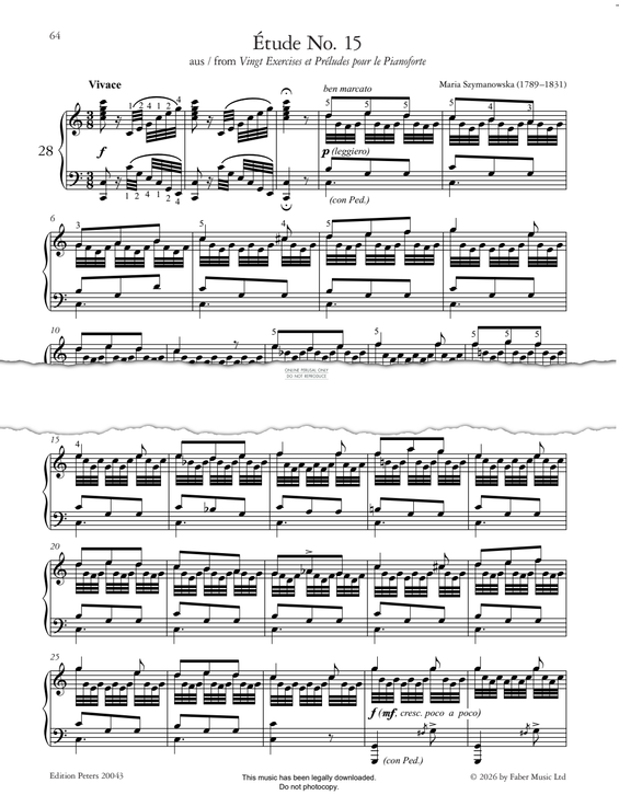 Produktgalerie: Seite 1 von 1 Étude No. 15, Maria Szymanowska, Klavier