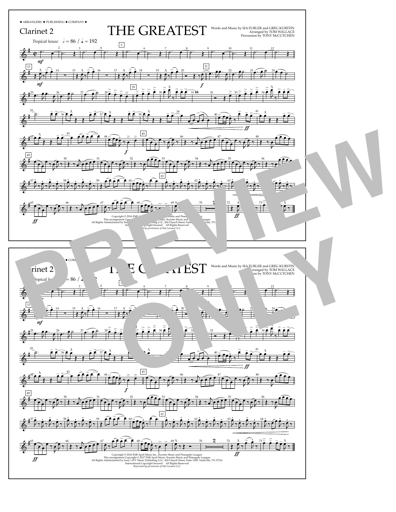 Product picture to: The Greatest - Clarinet 2