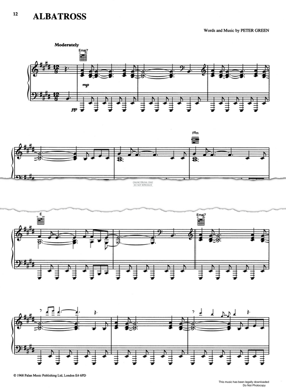 Produktgalerie: Seite 1 von 1 Albatross, Peter Green, Gitarre, Klavier