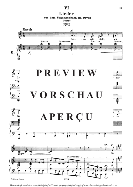 Product gallery: Page 2 of 3 Lied II aus dem Schenkenbuch Op.25 No.6, , Medium Voice and Piano
