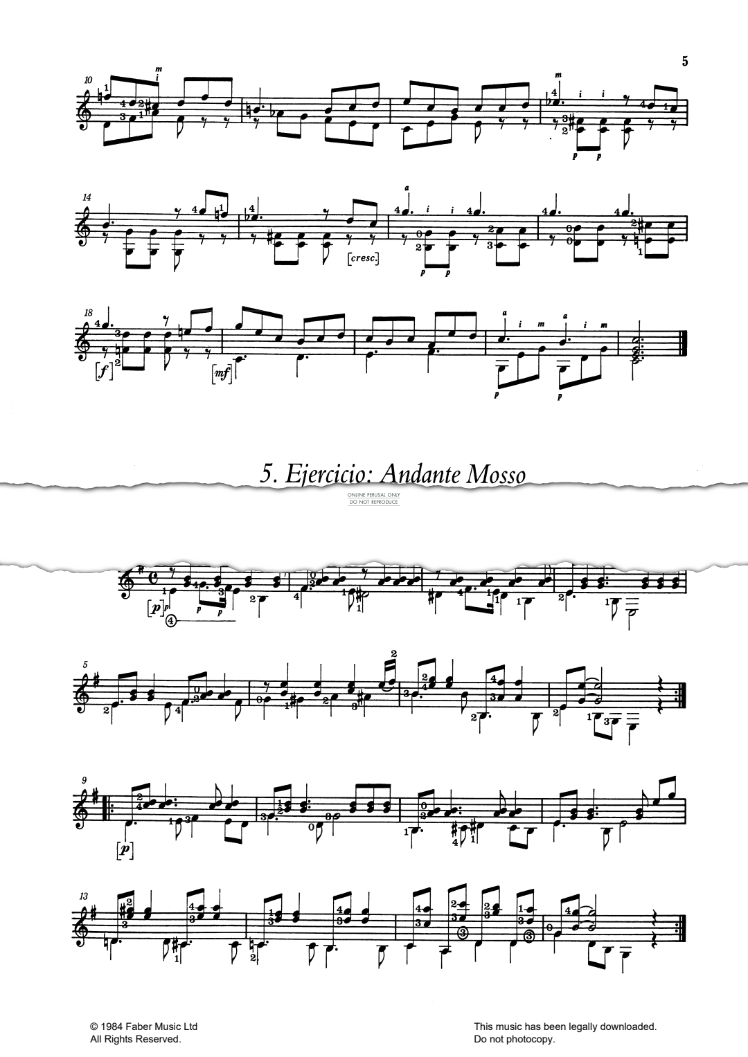 Produktbild zu: Ejercicio: Andante Mosso