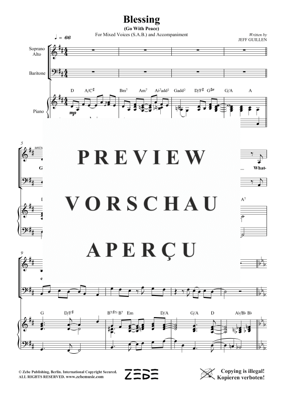 Produktgalerie: Seite 6 von 8 Blessing (Go With Peace), , Gemischter Chor SAB und Klavier