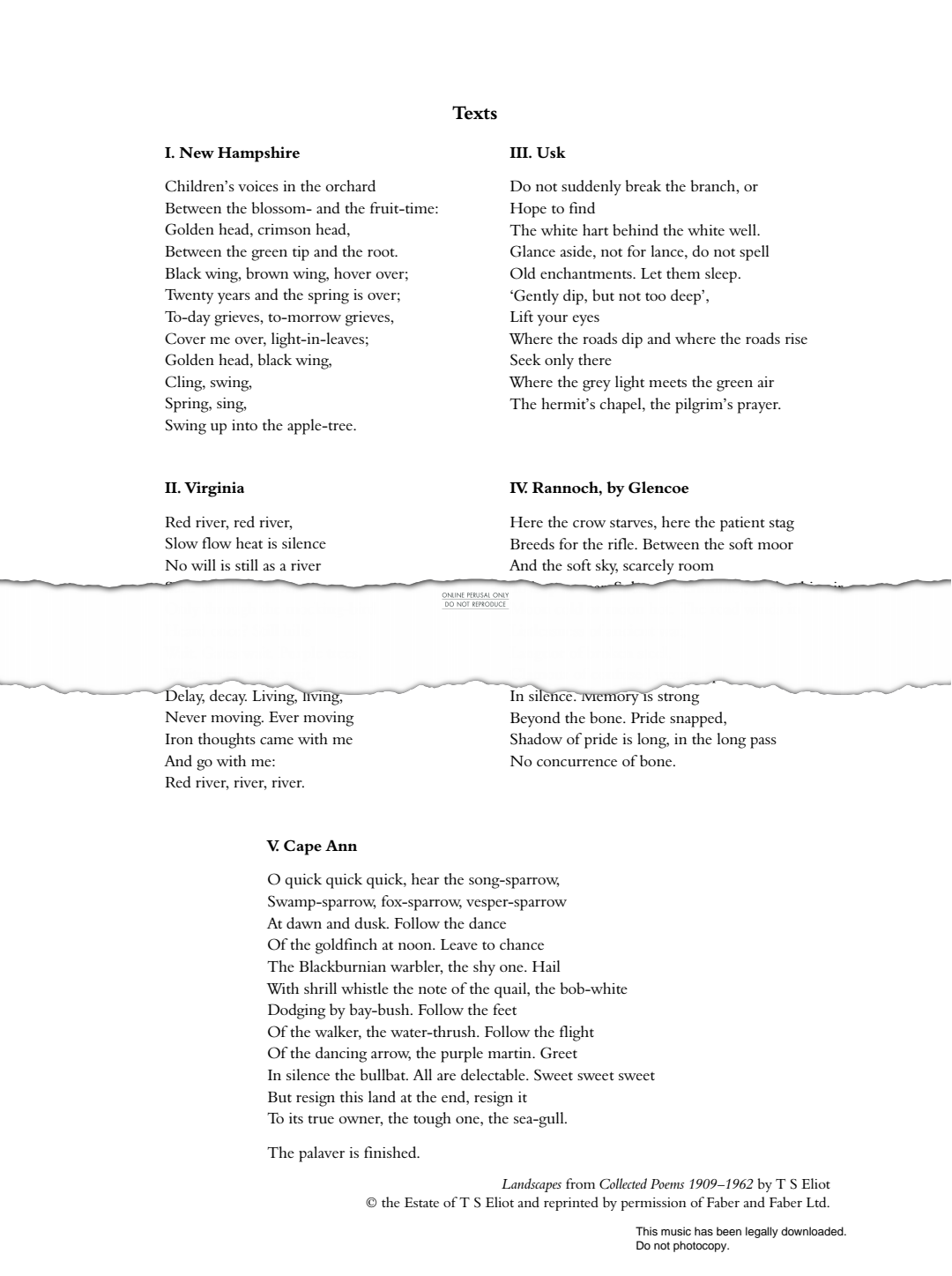 Produktgalerie: Seite 1 von 1 Five Eliot Landscapes, Thomas Adès, Gesang, Klavier