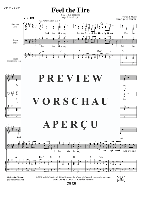 gallery: Feel the Fire, , Gemischter Chor SATB a cappella