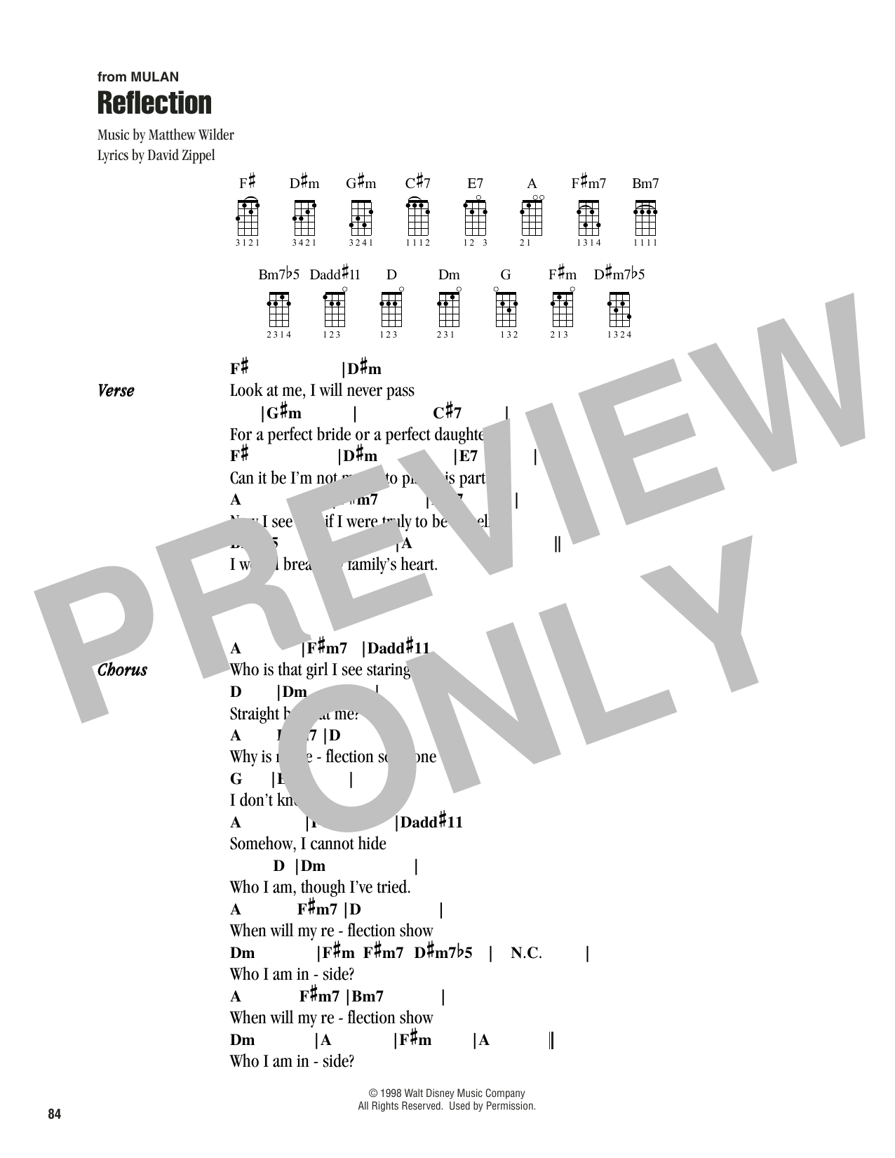 Product gallery: Page 1 of 1 Reflection (from Mulan), Matthew Wilder & David Zippel