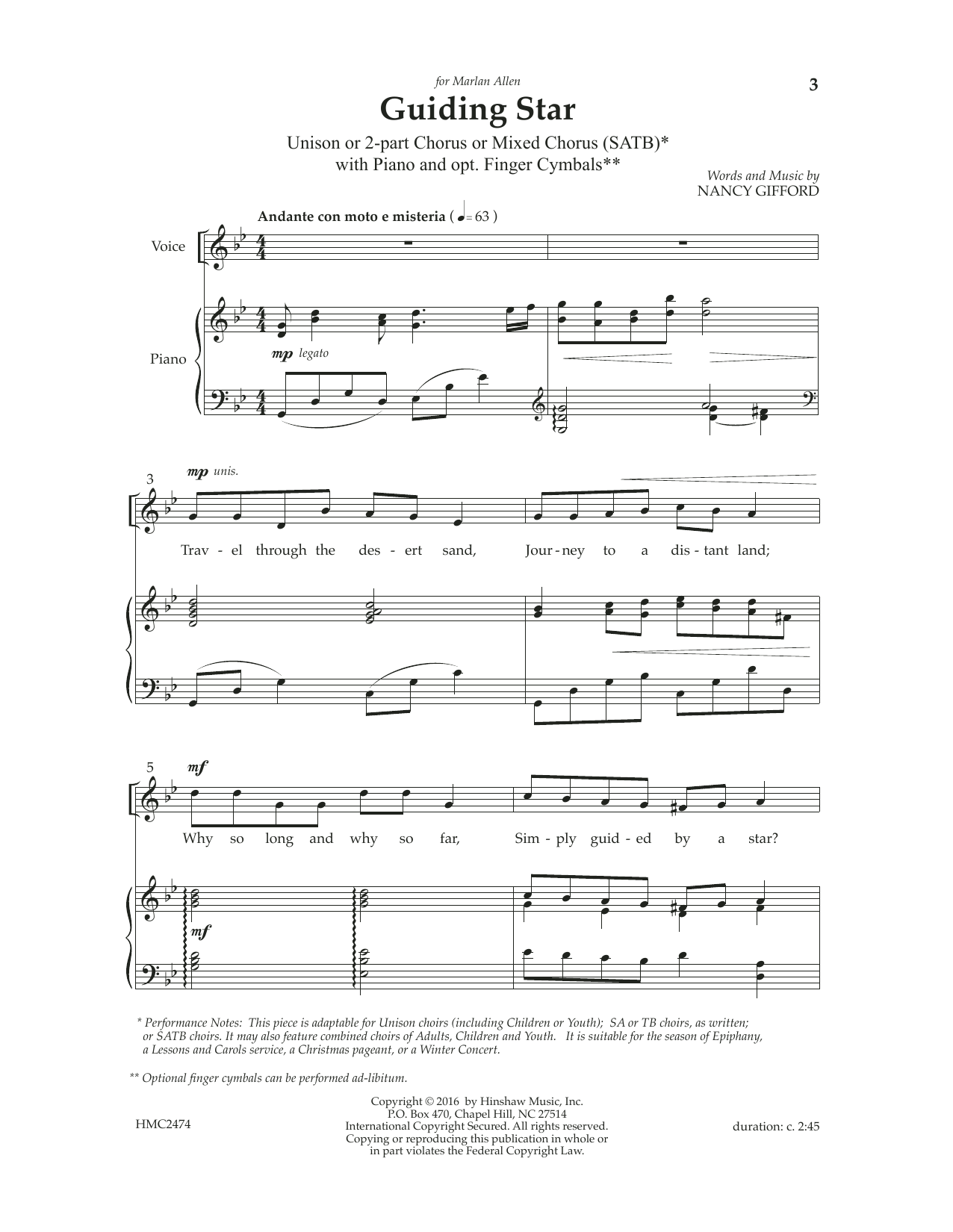 Produktgalerie: Seite 1 von 1 Guiding Star, Nancy Gifford, Chor