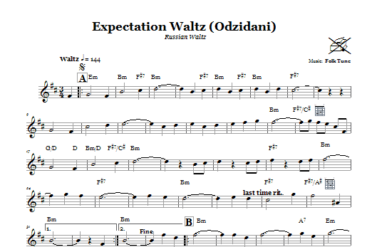 Product gallery: Page 1 of 1 Expectation Waltz (Odzidani) (Russian Waltz), Folk Tune