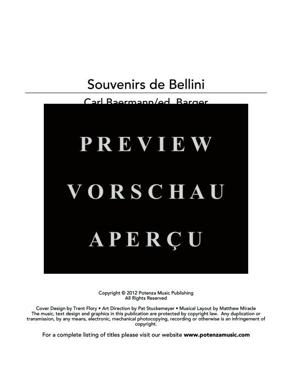 Product gallery: Page 3 of 11 Souvenirs de Bellini, , (clarinet in Bb and piano)