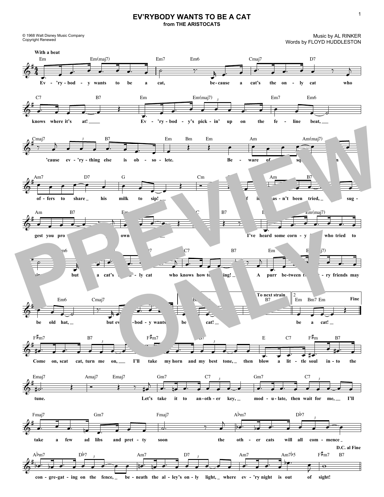 Produktbild zu: Ev'rybody Wants To Be A Cat (from The Aristocats)