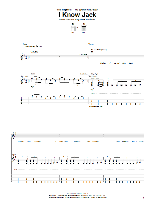 Produktgalerie: Seite 1 von 1 I Know Jack, Megadeth, Gitarre