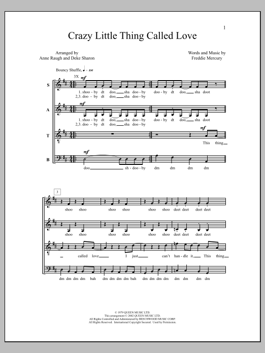 Product picture to: Crazy Little Thing Called Love (arr. Deke Sharon)