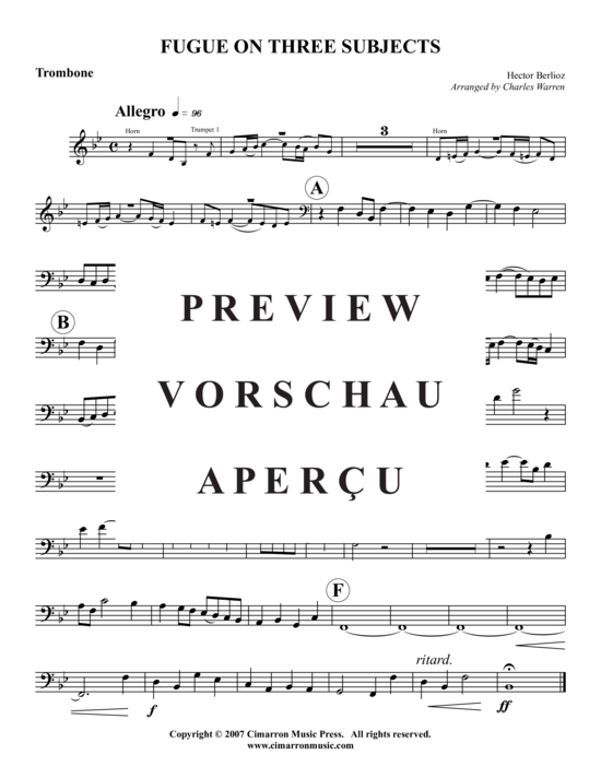 Produktgalerie: Seite 6 von 9 Fugue on Three Subjects (1829) , ,  (Blechbläserquintett)