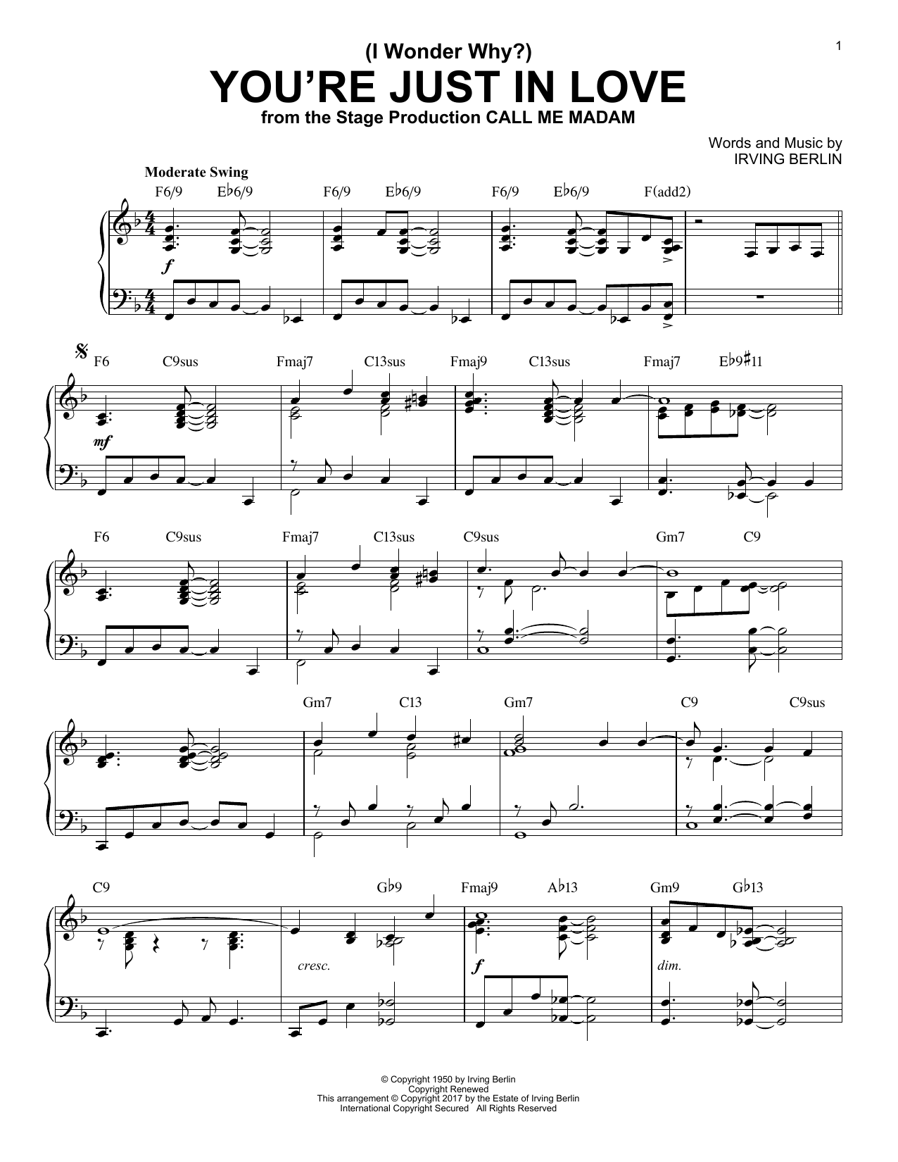 Product gallery: Page 1 of 1 (I Wonder Why?) You're Just In Love [Jazz version], Irving Berlin