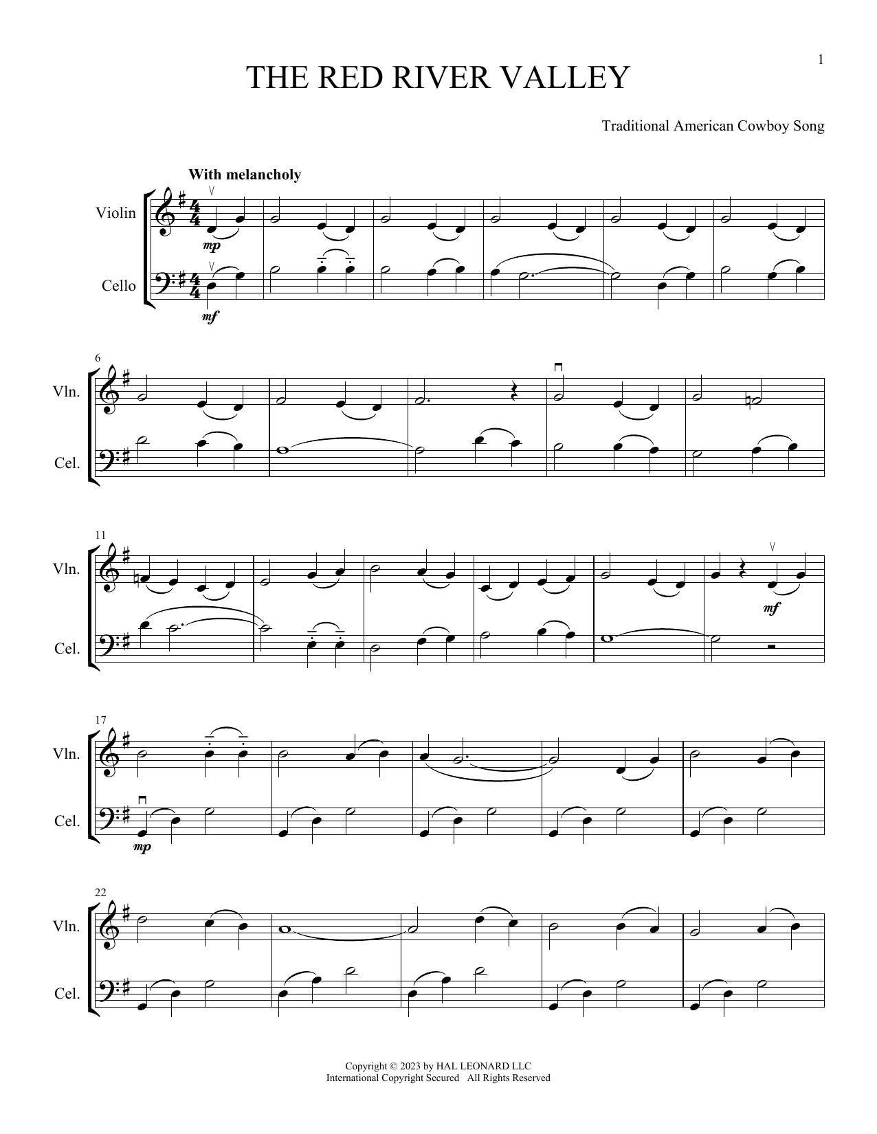 Produktbild zu: The Red River Valley (arr. Michelle Hynson)