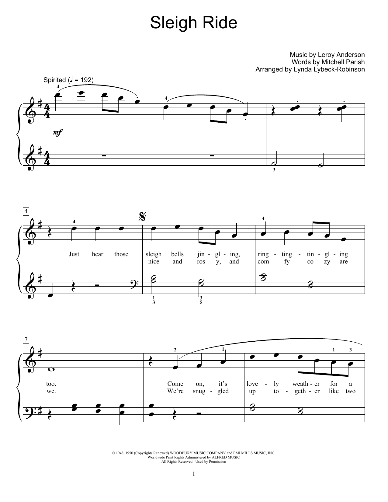 Product picture to: Sleigh Ride (arr. Lynda Lybeck-Robinson)