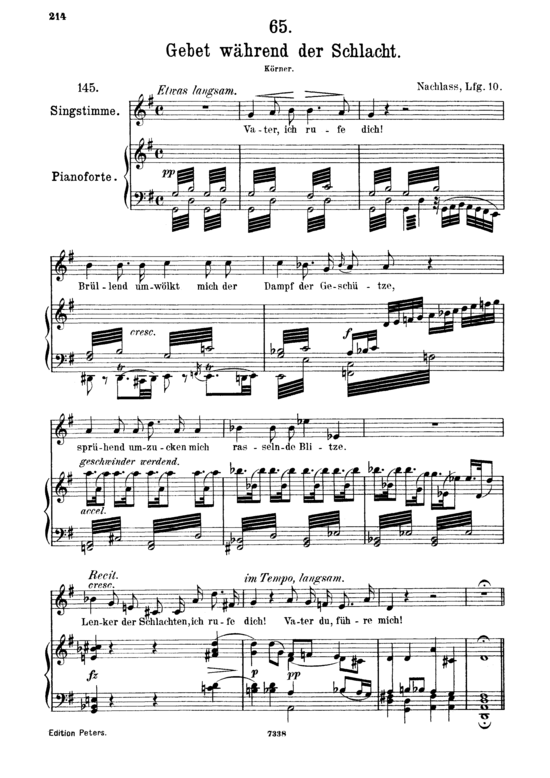 gallery: Gebet wâhrend der Schlacht D.171 , , (Gesang mittel + Klavier)