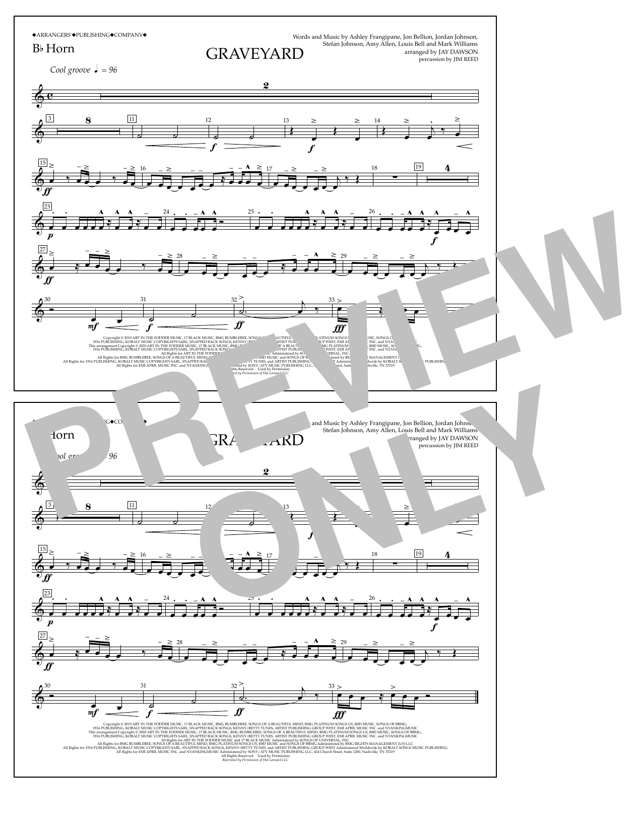 Produktbild zu: Graveyard (arr. Jay Dawson) - Bb Horn