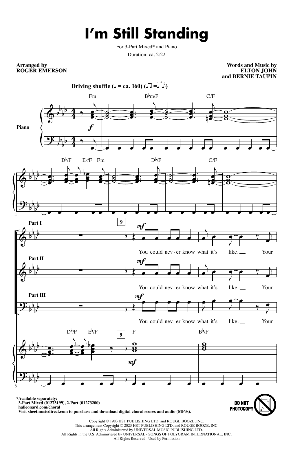 Produktbild zu: I'm Still Standing (arr. Roger Emerson)