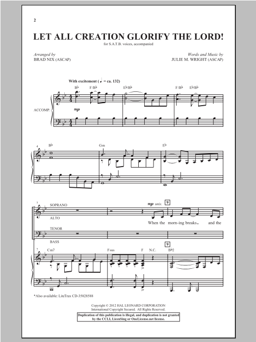 Produktbild zu: Let All Creation Glorify The Lord!