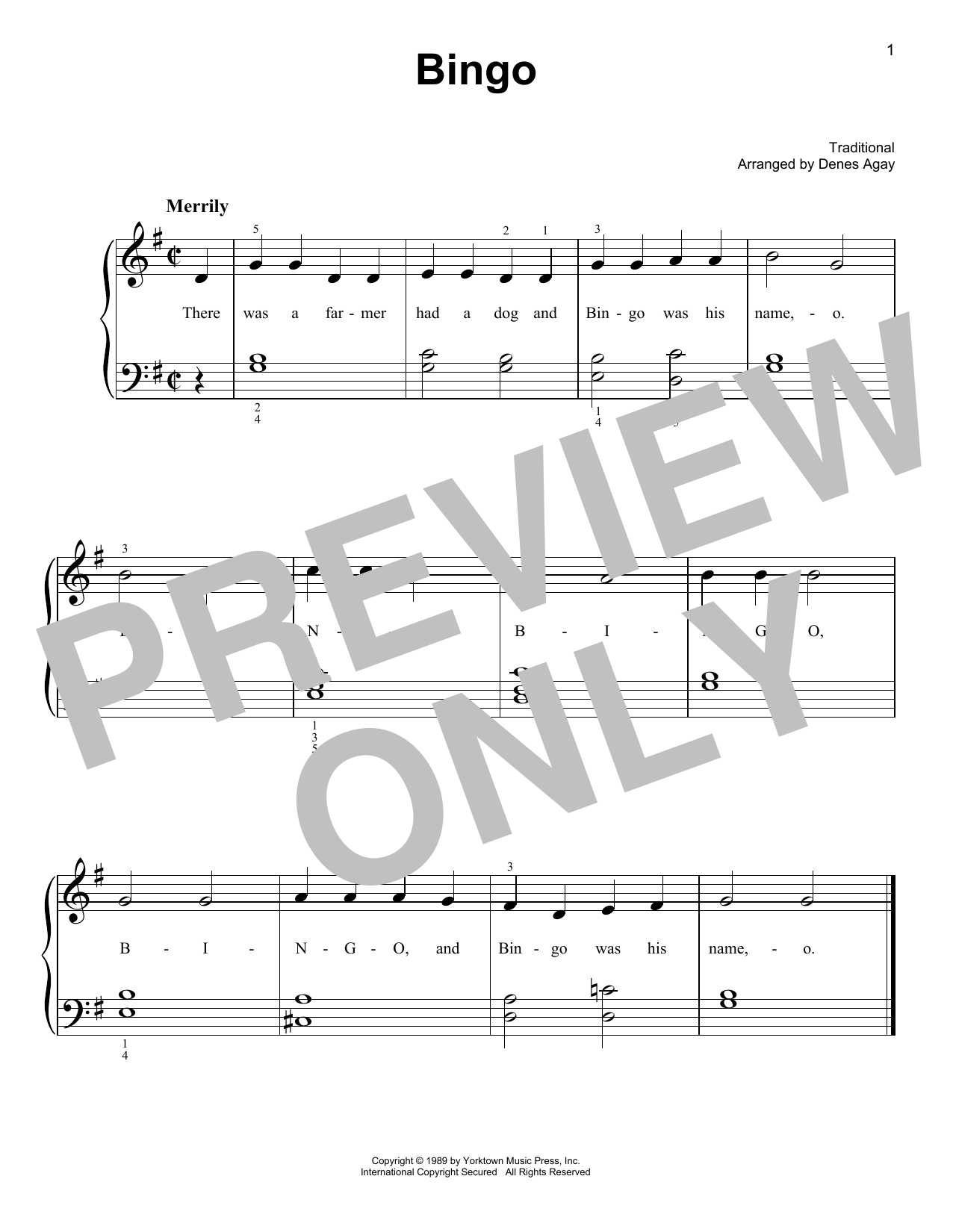 Produktbild zu: Bingo (arr. Denes Agay)