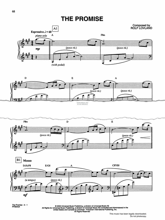 Product gallery: Page 1 of 1 The Promise, Rolf Lovland