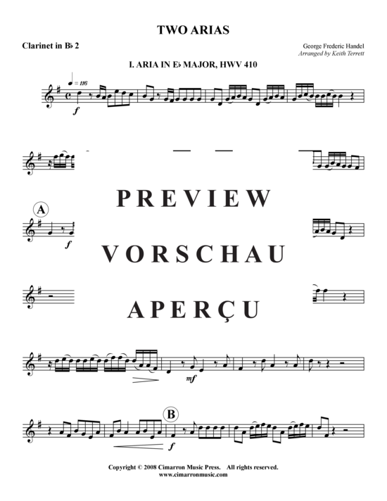 Product gallery: Page 20 of 21 Zwei Arien in Es-Dur , , (clarinet choir)