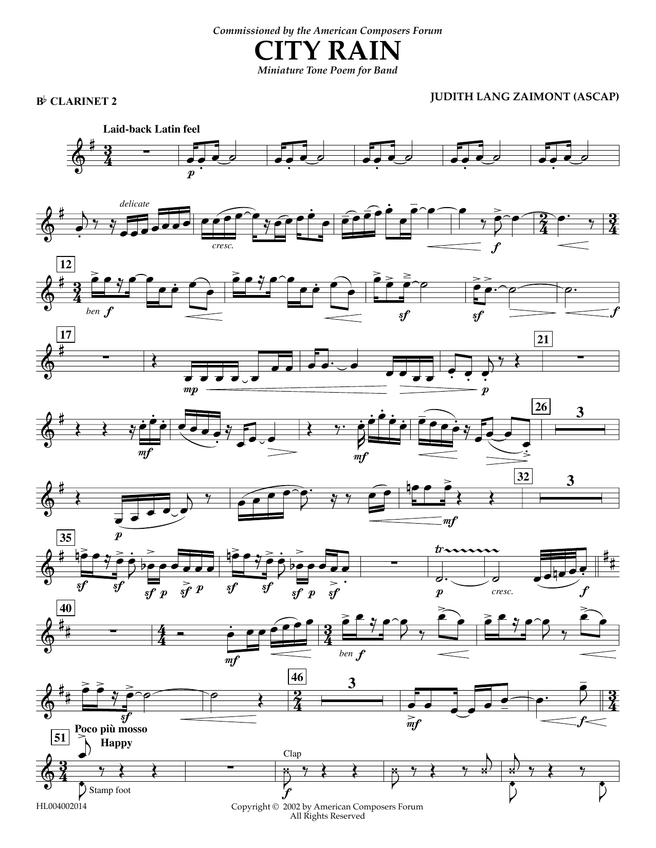 Produktbild zu: City Rain - Bb Clarinet 2