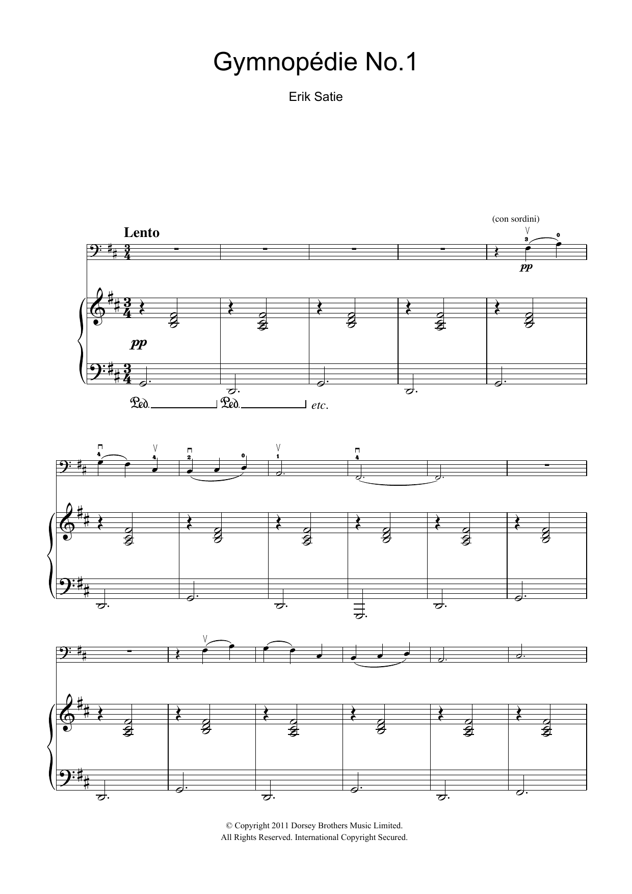 Produktgalerie: Seite 1 von 1 Gymnopedie No. 1, Erik Satie, Violoncello