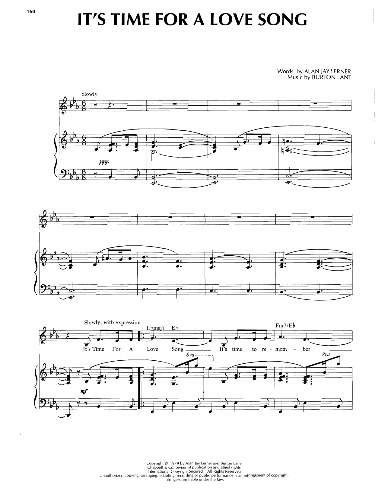Produktgalerie: Seite 1 von 1 It's Time For A Love Song, Burton Lane, Gesang, Gitarre, Klavier