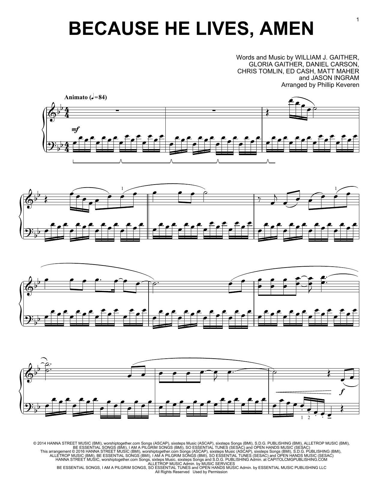 Product gallery: Page 1 of 1 Because He Lives, Amen (arr. Phillip Keveren), Matt Maher