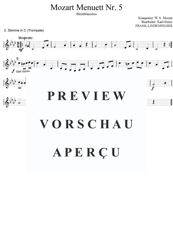 Produktgalerie: Seite 8 von 11 Mozart Menuett Nr. 5, , Blechbläsertrio