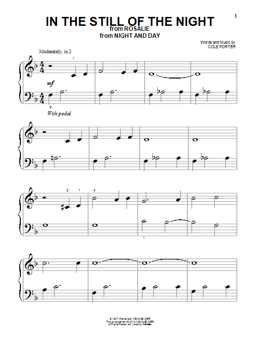 Produktgalerie: Seite 1 von 1 In The Still Of The Night, Cole Porter, Klavier