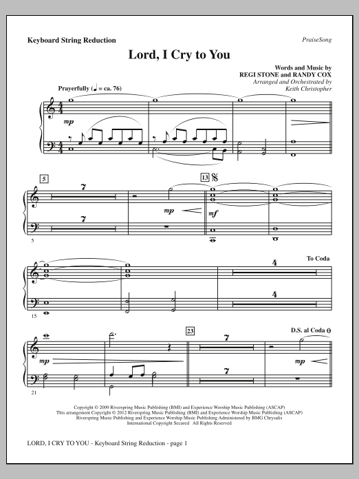 Produktgalerie: Seite 1 von 1 Lord, I Cry To You - Keyboard String Reduction, Keith Christopher, Chor