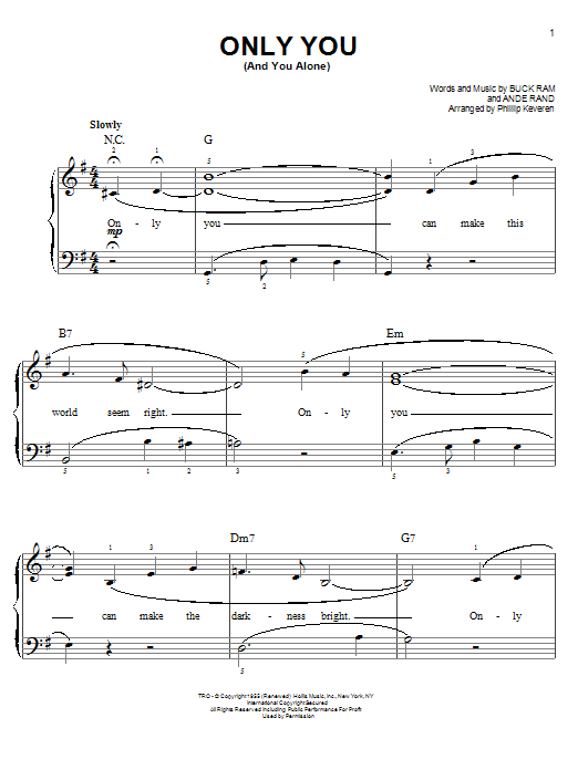 Produktgalerie: Seite 1 von 1 Only You (And You Alone) (arr. Phillip Keveren), The Platters, Klavier