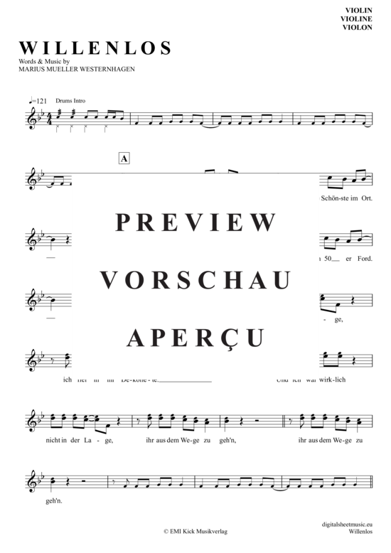 Product gallery: Page 2 of 4 Willenlos , Westernhagen, (violin)