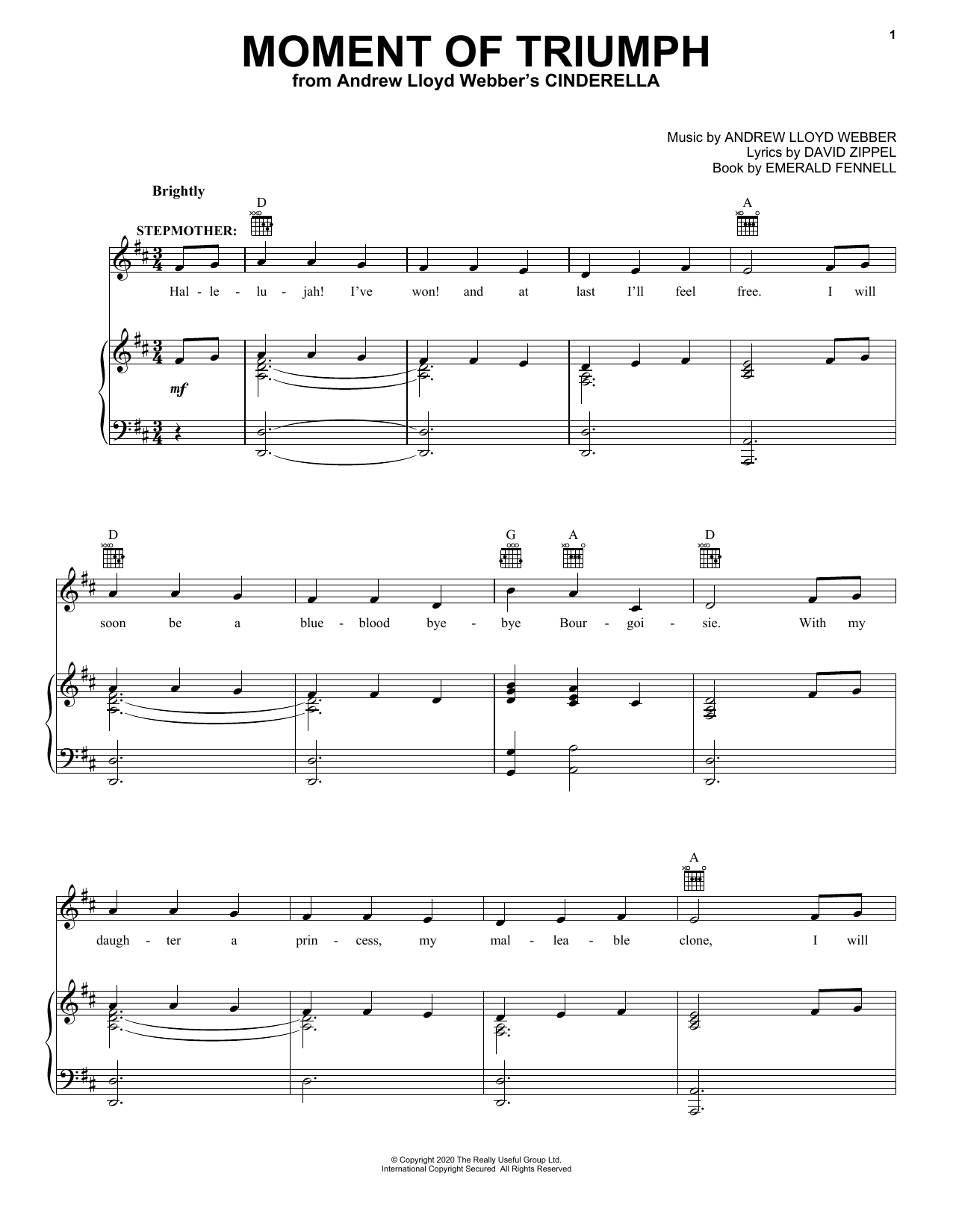 Product picture to: Moment Of Triumph (from Andrew Lloyd Webber's Cinderella)
