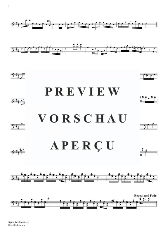 Produktgalerie: Seite 5 von 5 Hotel California, Eagles, The, (Violoncello)