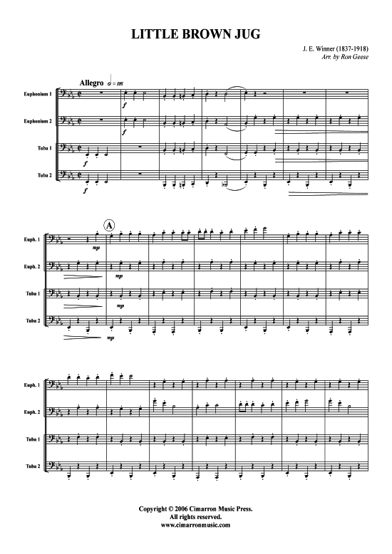 Product picture to: Little Brown Jug J. E. Winner (Trad. Marsch-Version)