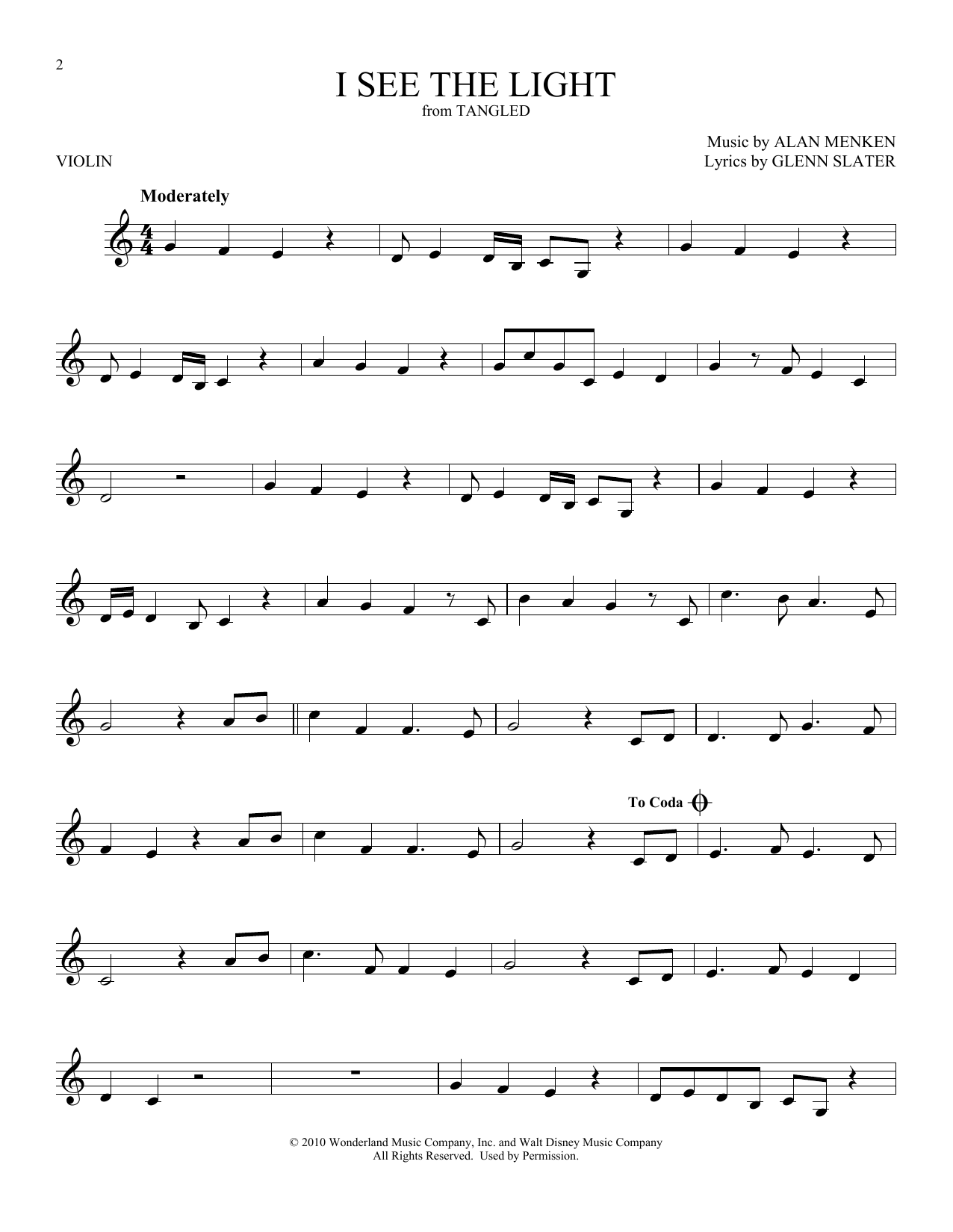 Product gallery: Page 1 of 1 I See The Light (from Tangled), Alan Menken