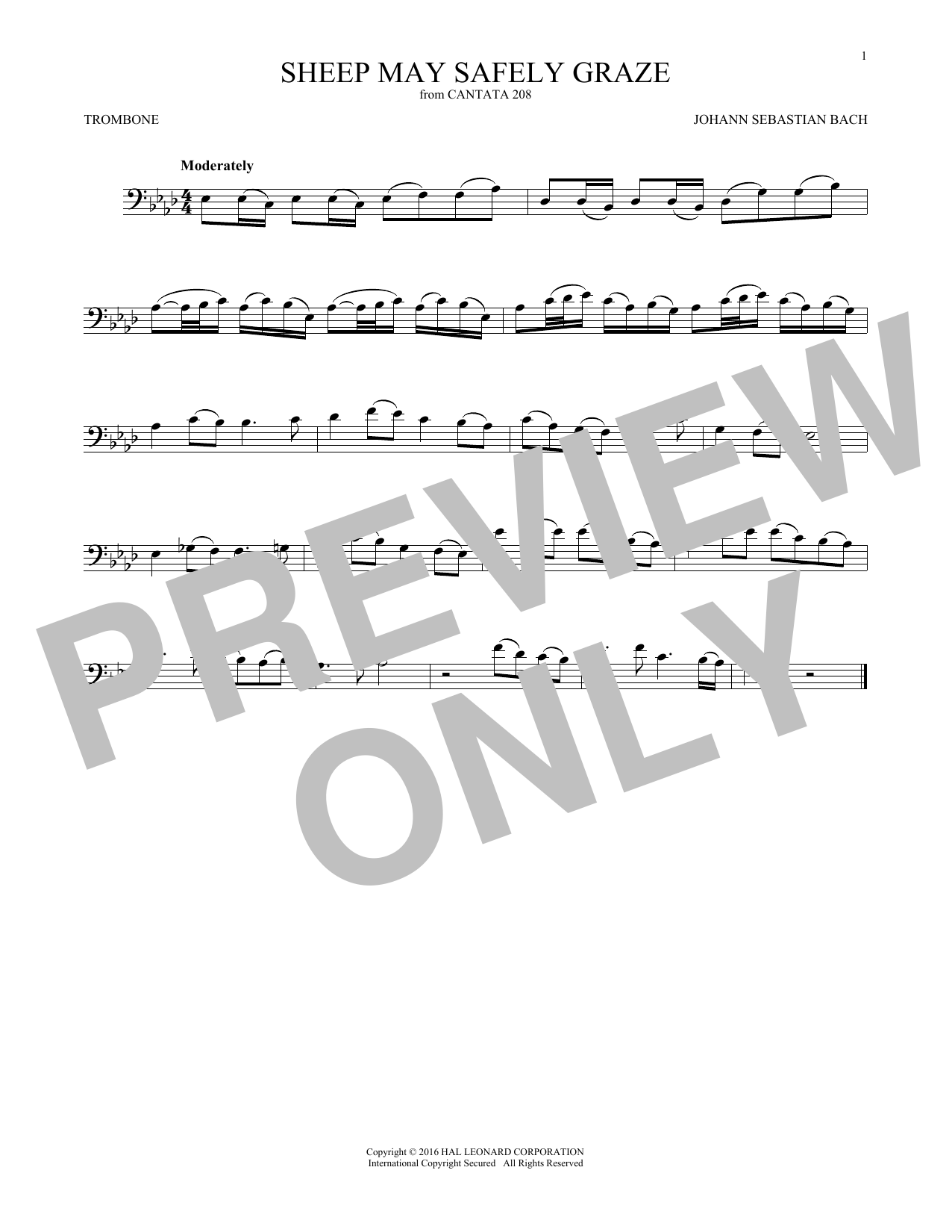 Produktgalerie: Seite 1 von 1 Sheep May Safely Graze, Johann Sebastian Bach, Posaune