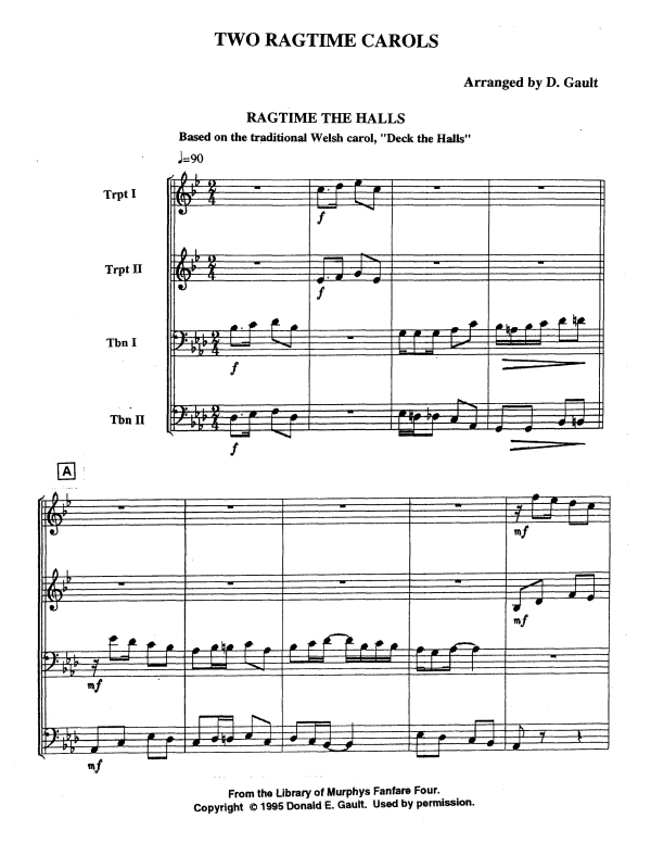 Produktgalerie: Seite 1 von 11 Two Ragtime Carols, , Blechbläser Quartett