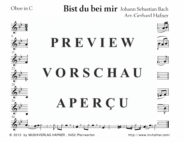 Product gallery: Page 8 of 11 Bist du bei mir, , (large wind orchestra)
