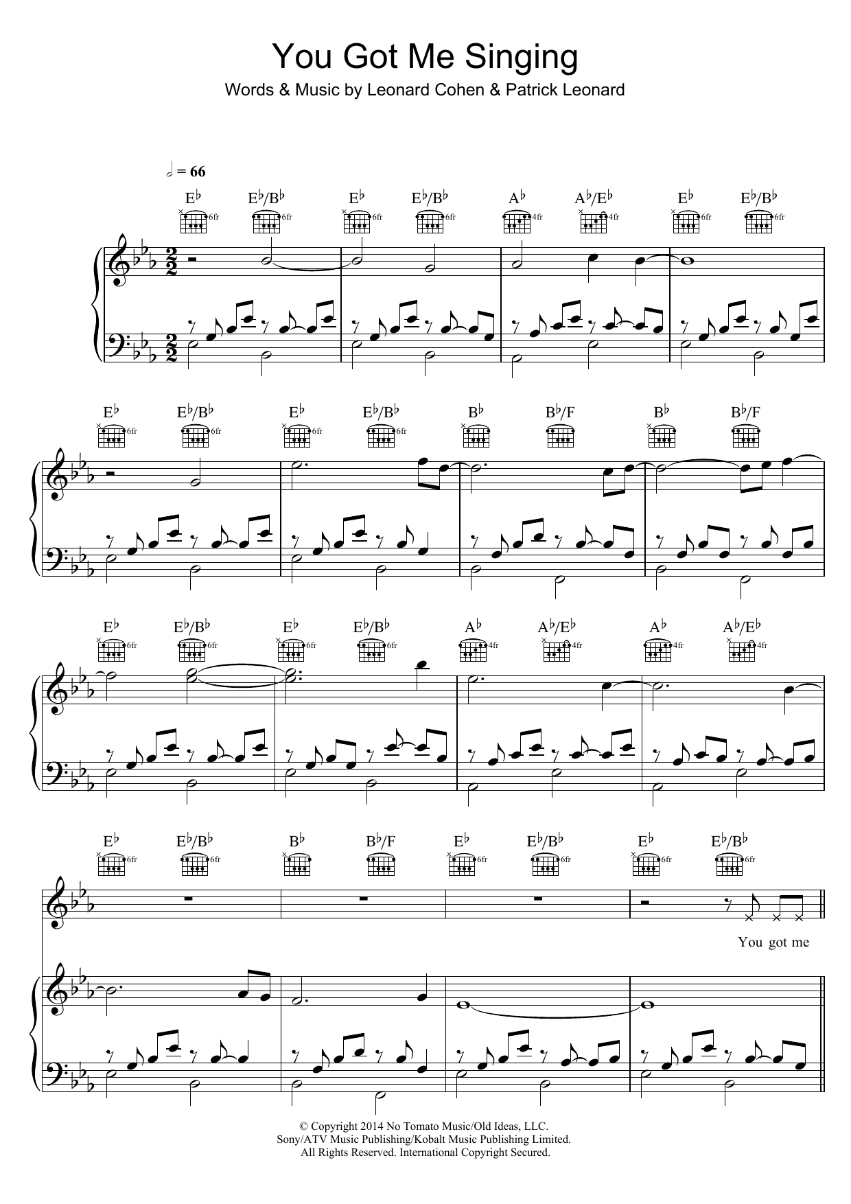 Produktgalerie: Seite 1 von 1 You Got Me Singing, Leonard Cohen, Gesang, Gitarre, Klavier