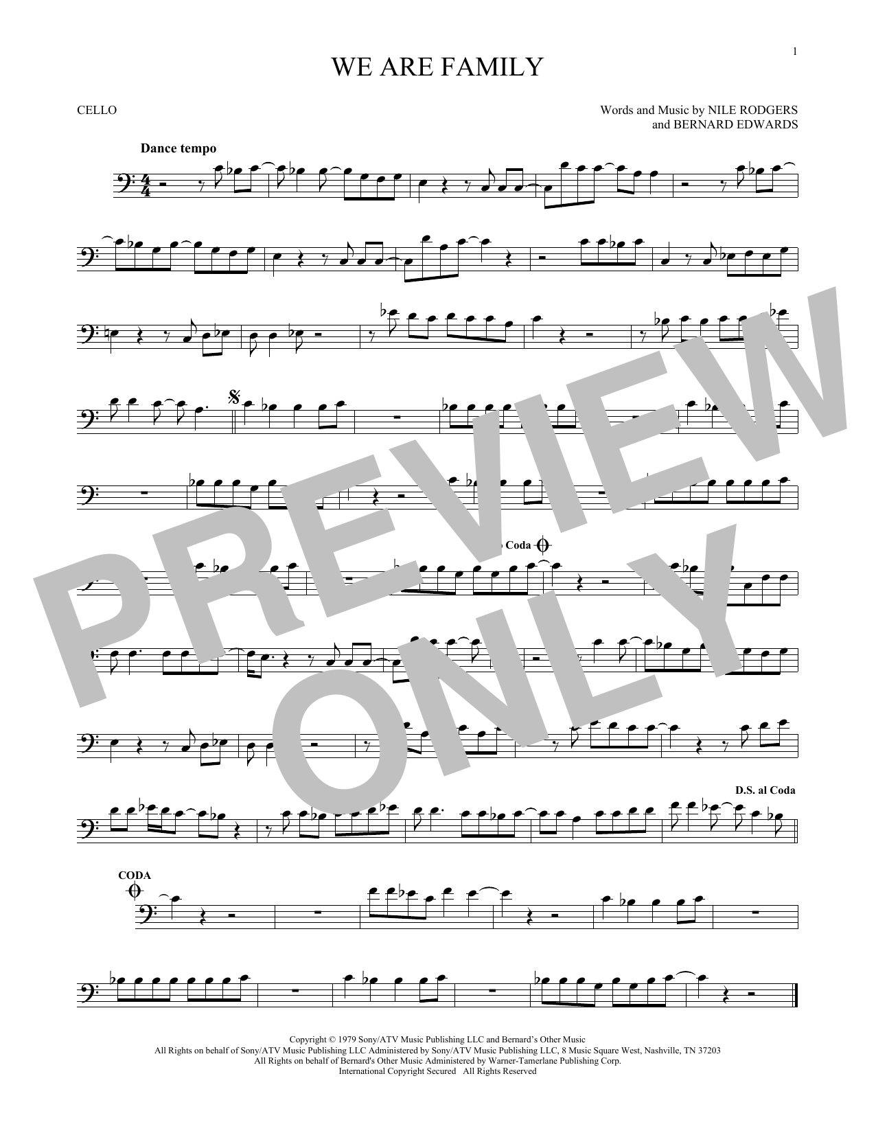 Produktgalerie: Seite 1 von 1 We Are Family, Sister Sledge, Violoncello