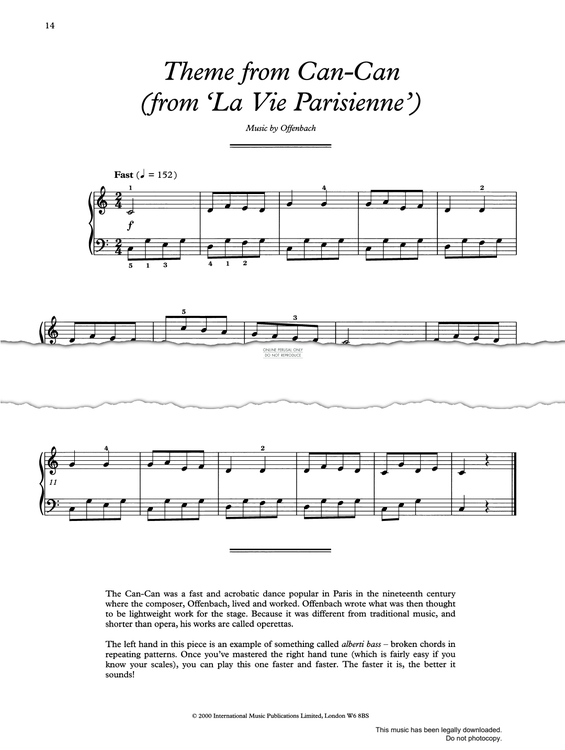 Produktgalerie: Seite 1 von 1 Can Can, Jacques Offenbach, Klavier