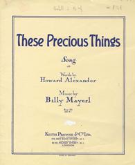 cover: These Precious Things, Billy Mayerl, Gesang, Klavier