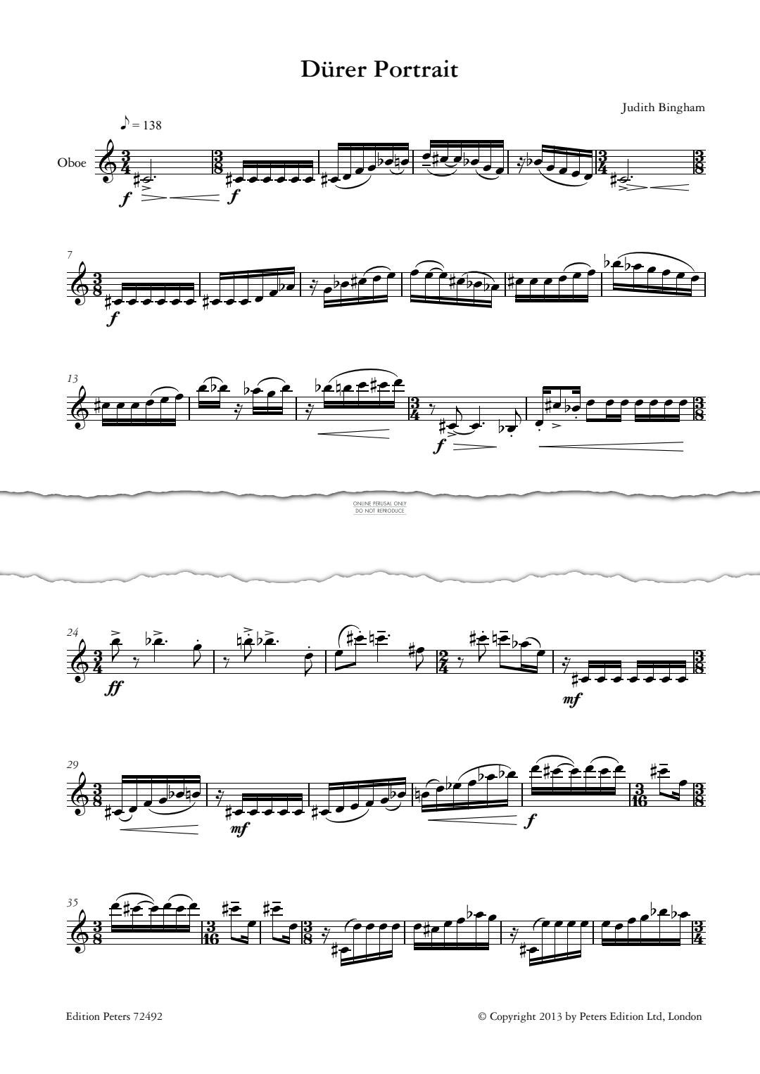 Produktgalerie: Seite 1 von 1 Dürer Portrait, Judith Bingham, Oboe