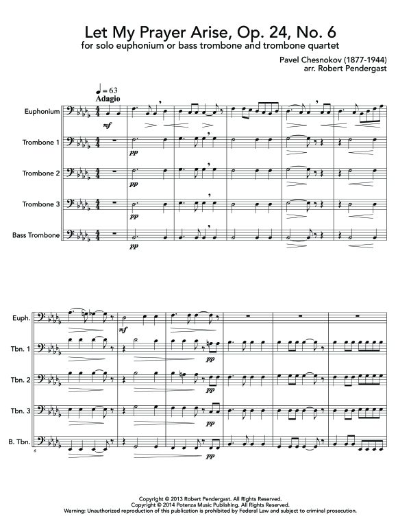 Produktgalerie: Seite 1 von 11 Let My Prayer Arise, Op. 24, No. 6, , (Ensemble Euphonium + Posaunen Quartett)