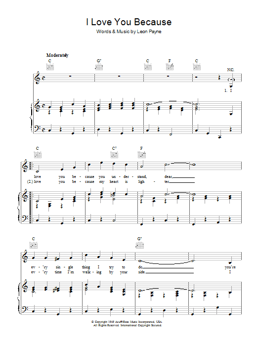 Product gallery: Page 1 of 1 I Love You Because, Leon Payne